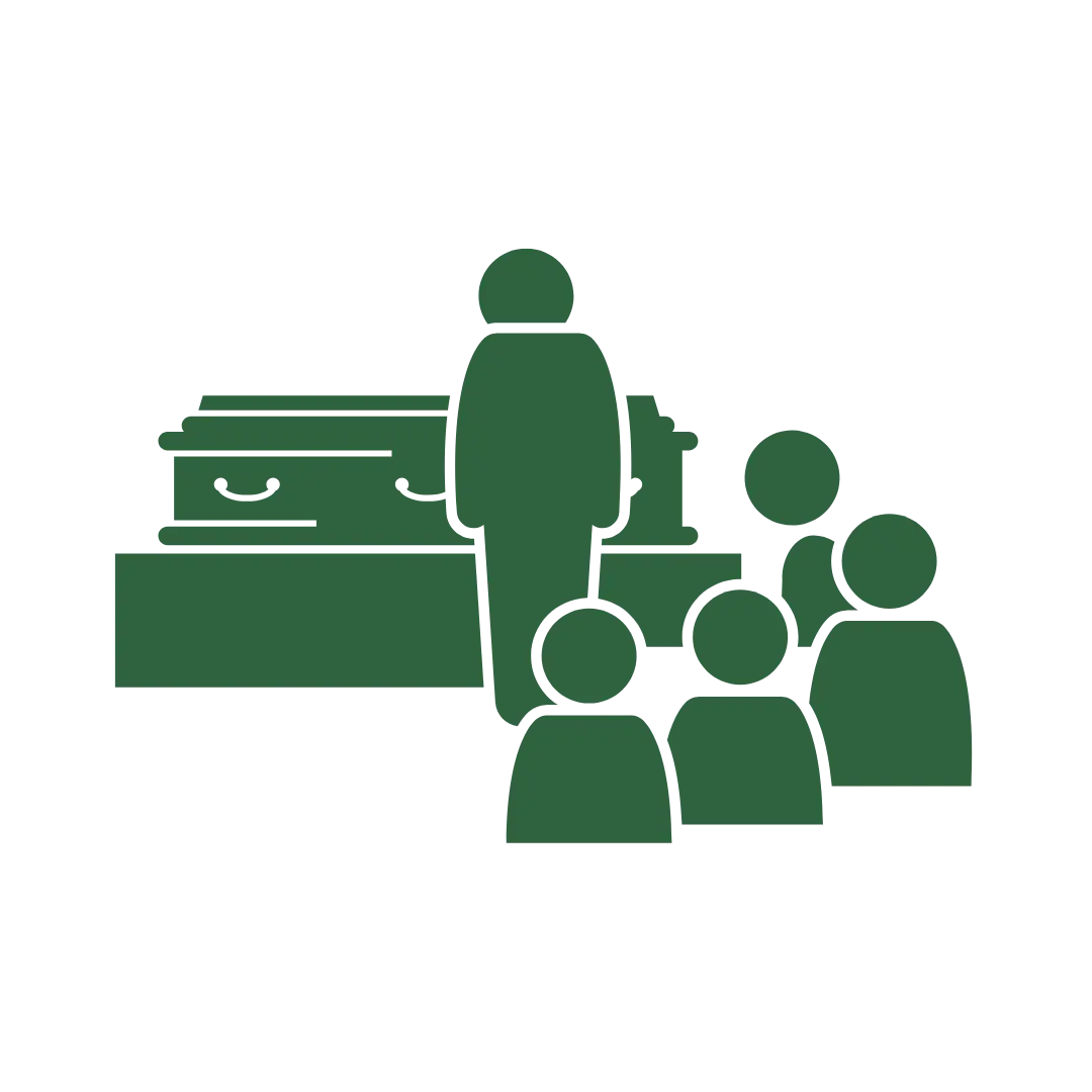 personas en un funeral